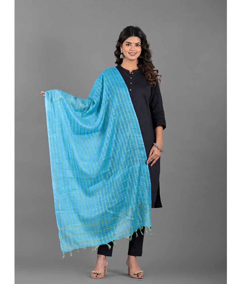     			Apratim Turquoise Cotton Women's Dupatta - ( Pack of 1 )