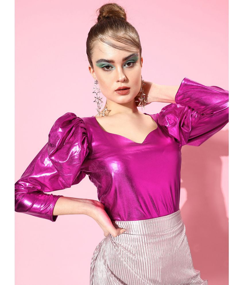     			Athena Pink Polyester Women's Regular Top ( Pack of 1 )
