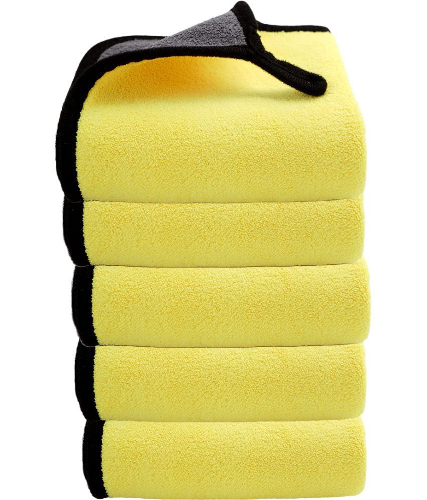     			Auto Hub Yellow 800 GSM Microfiber Cloth For Automobile ( Pack of 5 )
