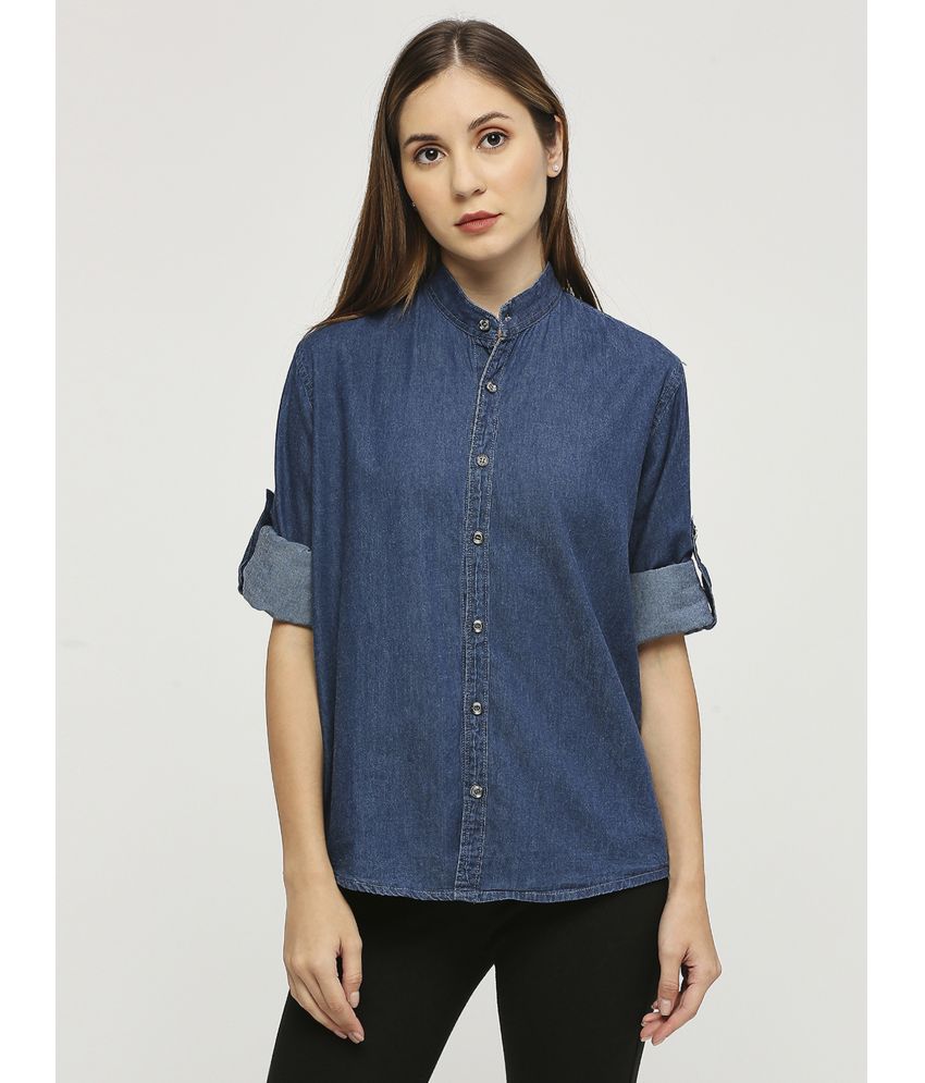     			CEFALU Blue Denim Women's Shirt Style Top ( Pack of 1 )