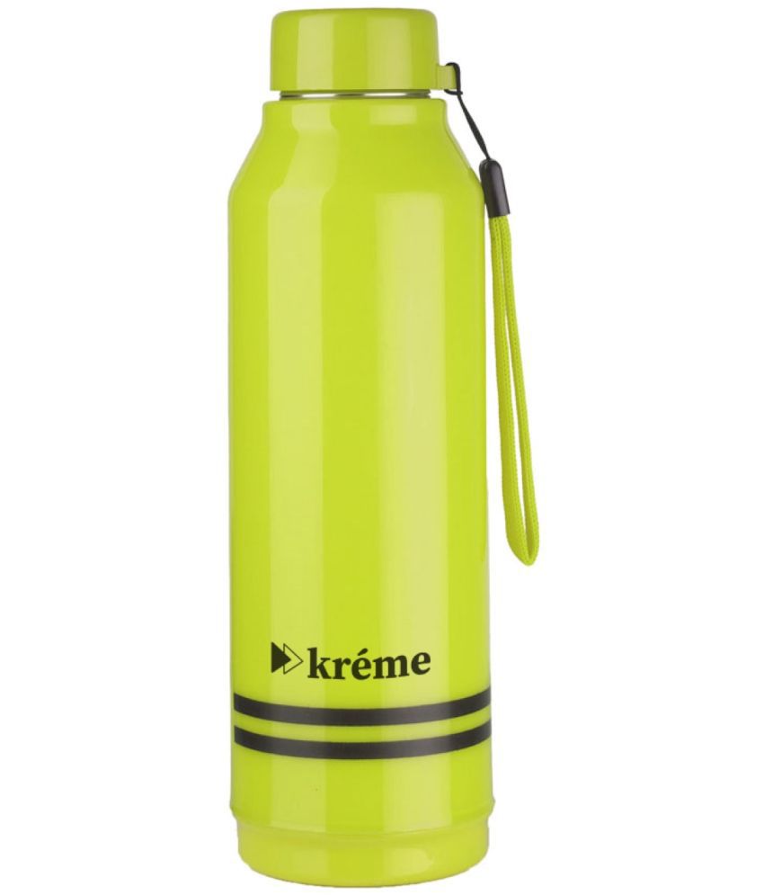     			KREME Kreme 750 ml Bottle (Pack of 1, Green, Steel) Green Steel Water Bottle 750 mL ( Set of 1 )