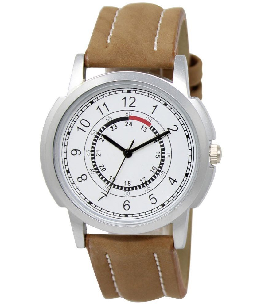     			Lorem Brown Leather Analog Men's Watch