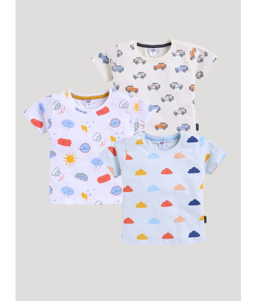     			Nottie planet Multi Color Cotton Boy's T-Shirt ( Pack of 3 )