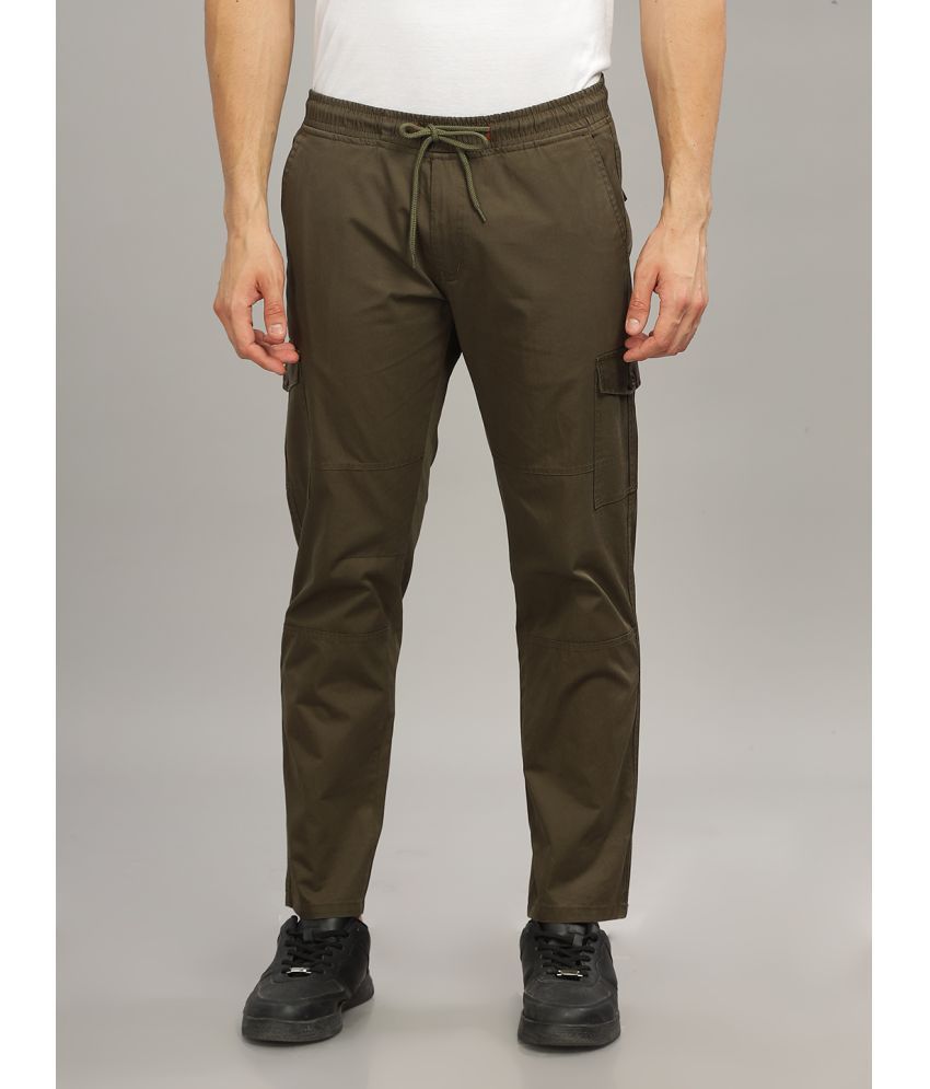     			Paul Street Slim Flat Men's Cargos - Olive Green ( Pack of 1 )