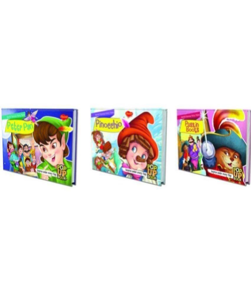     			Set of 3 POP UP books World Famous Fairy Tales | Peter Pan,Pinocchio and Puss in Boots|  Classic Fairy Tales: Peter, Pinocchio, and Puss in Boots