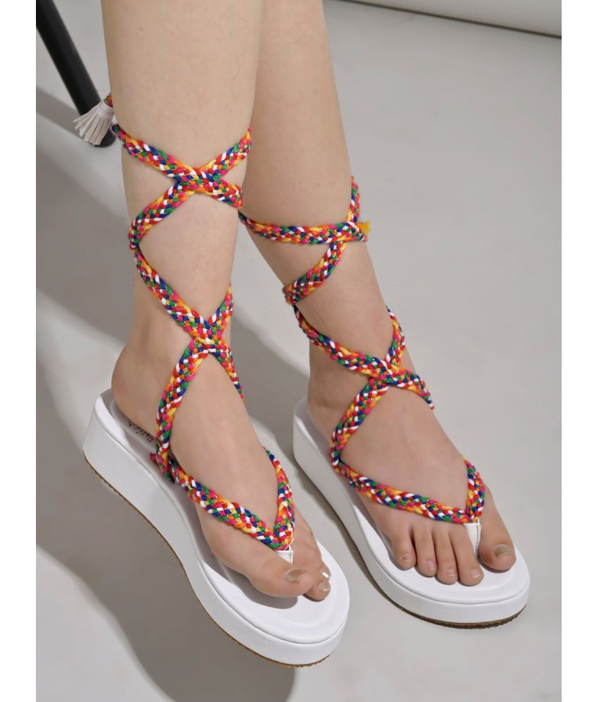    			Shoetopia White Women's Sandal Heels