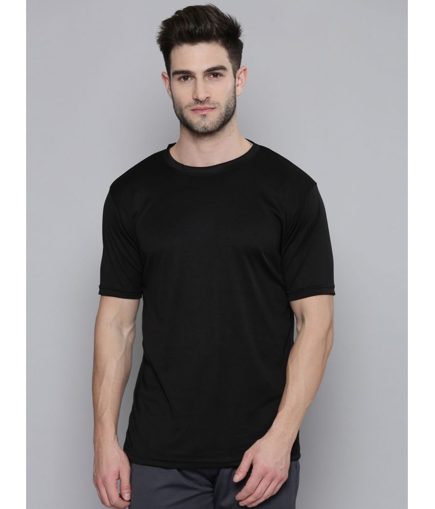     			Smartees Polyester Regular Fit Solid Half Sleeves Men's T-Shirt - Black ( Pack of 1 )