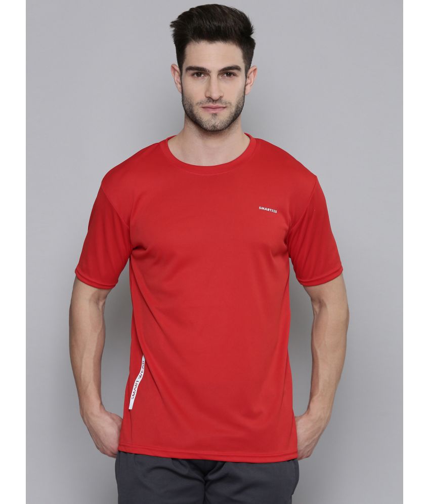     			Smartees Polyester Regular Fit Solid Half Sleeves Men's T-Shirt - Red ( Pack of 1 )