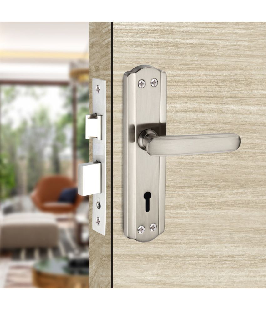     			Solitech 7 Inches Premium Mortise Door Lock Handle Set for Main Door, Bedroom, Bathroom, and Living Room (CP SS Finish)