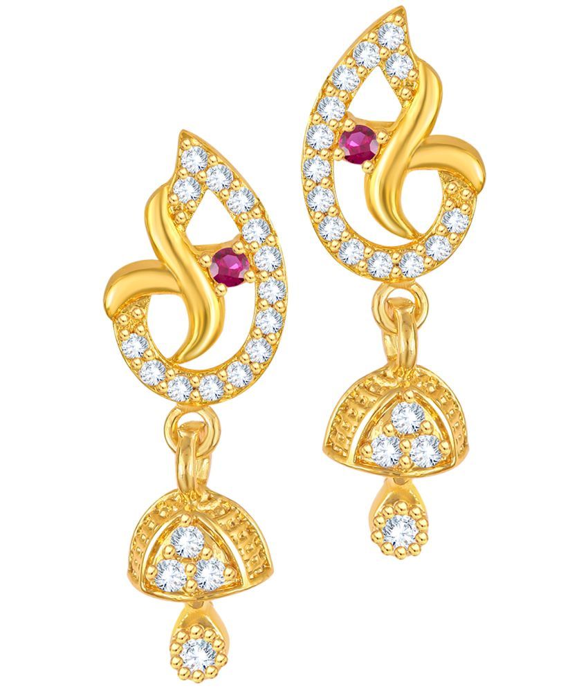     			VIVASTRI Golden Drop Earrings ( Pack of 1 )