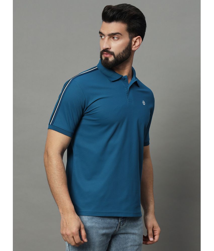     			renuovo Cotton Blend Regular Fit Solid Half Sleeves Men's Polo T Shirt - Teal Blue ( Pack of 1 )