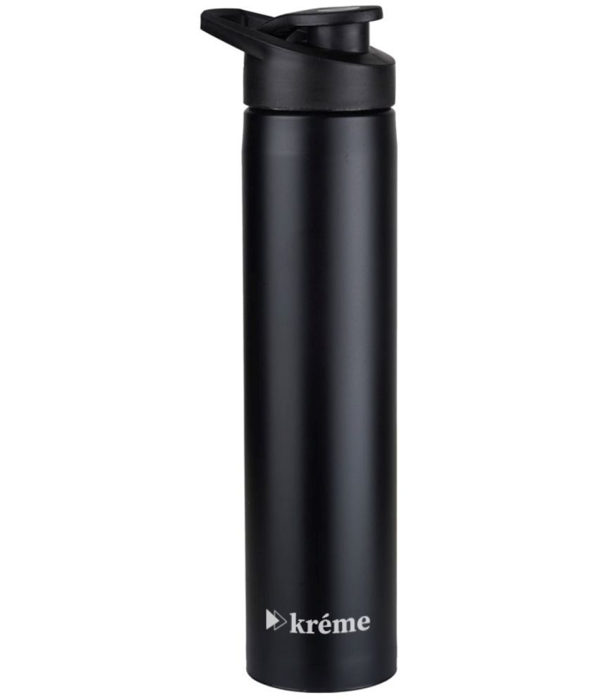     			KREME Kreme 850 ml Steel Bottle Black Steel Fridge Water Bottle 850 mL ( Set of 1 )