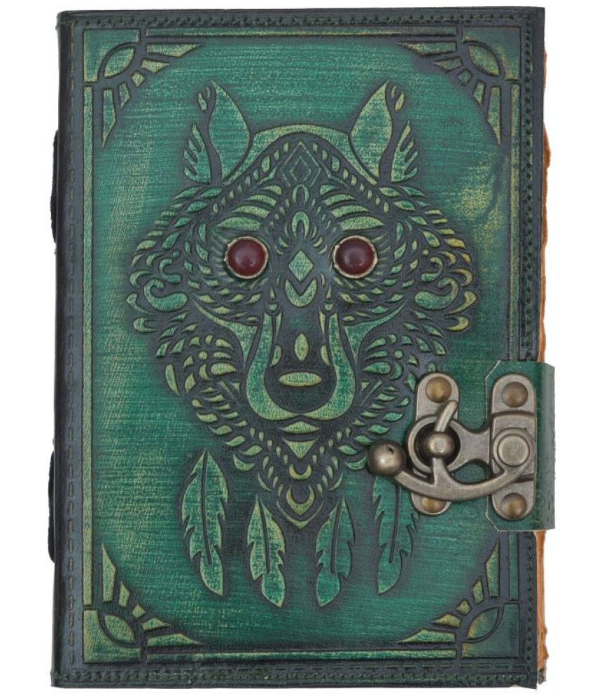     			Leather Wolf Diary / notebook A5 Diary