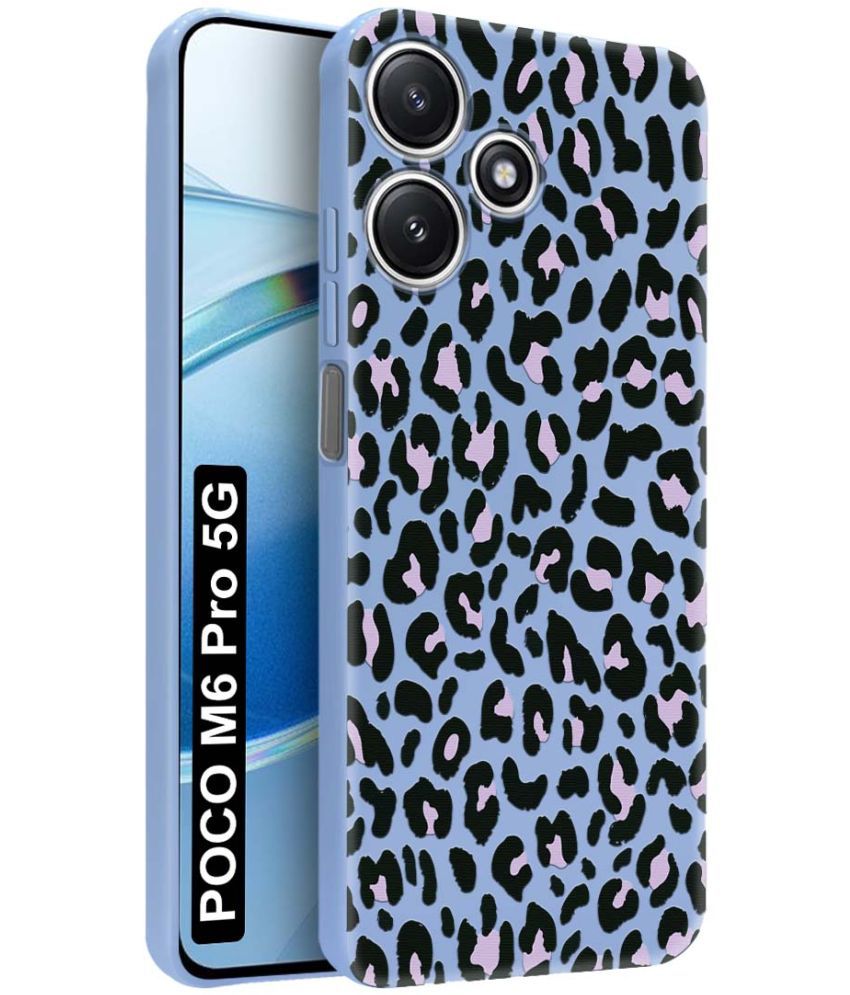     			NBOX Blue Printed Back Cover Silicon Compatible For Poco M6 Pro ( Pack of 1 )