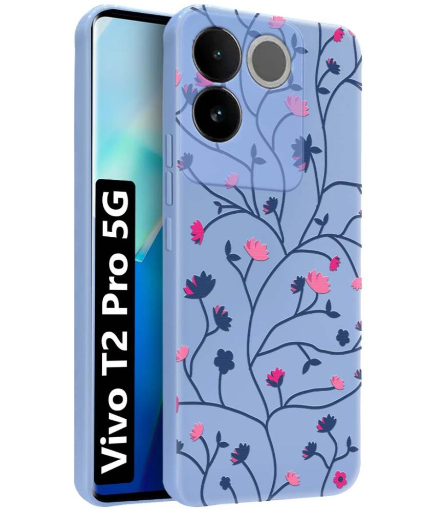     			NBOX Blue Printed Back Cover Silicon Compatible For Vivo T2 Pro 5G ( Pack of 1 )