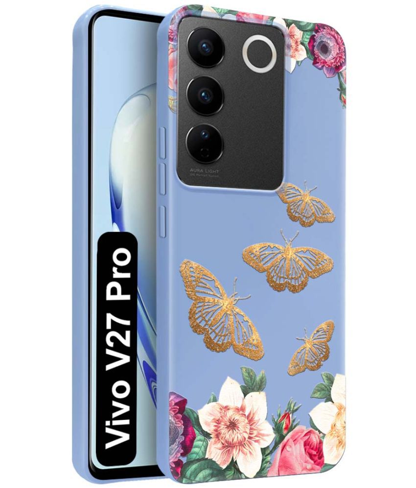    			NBOX Blue Printed Back Cover Silicon Compatible For Vivo V27 Pro 5G ( Pack of 1 )