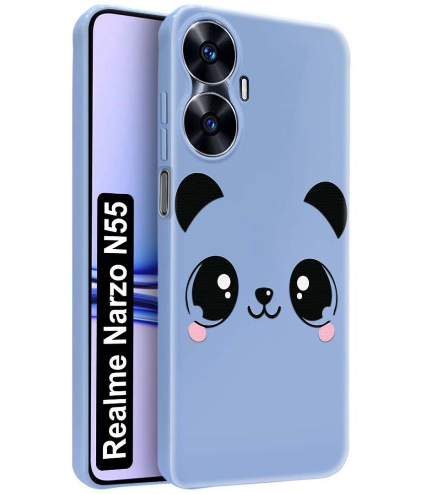     			NBOX Blue Printed Back Cover Silicon Compatible For Realme Narzo N55 ( Pack of 1 )