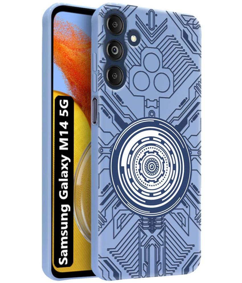     			NBOX Blue Printed Back Cover Silicon Compatible For Samsung Galaxy M14 5G ( Pack of 1 )