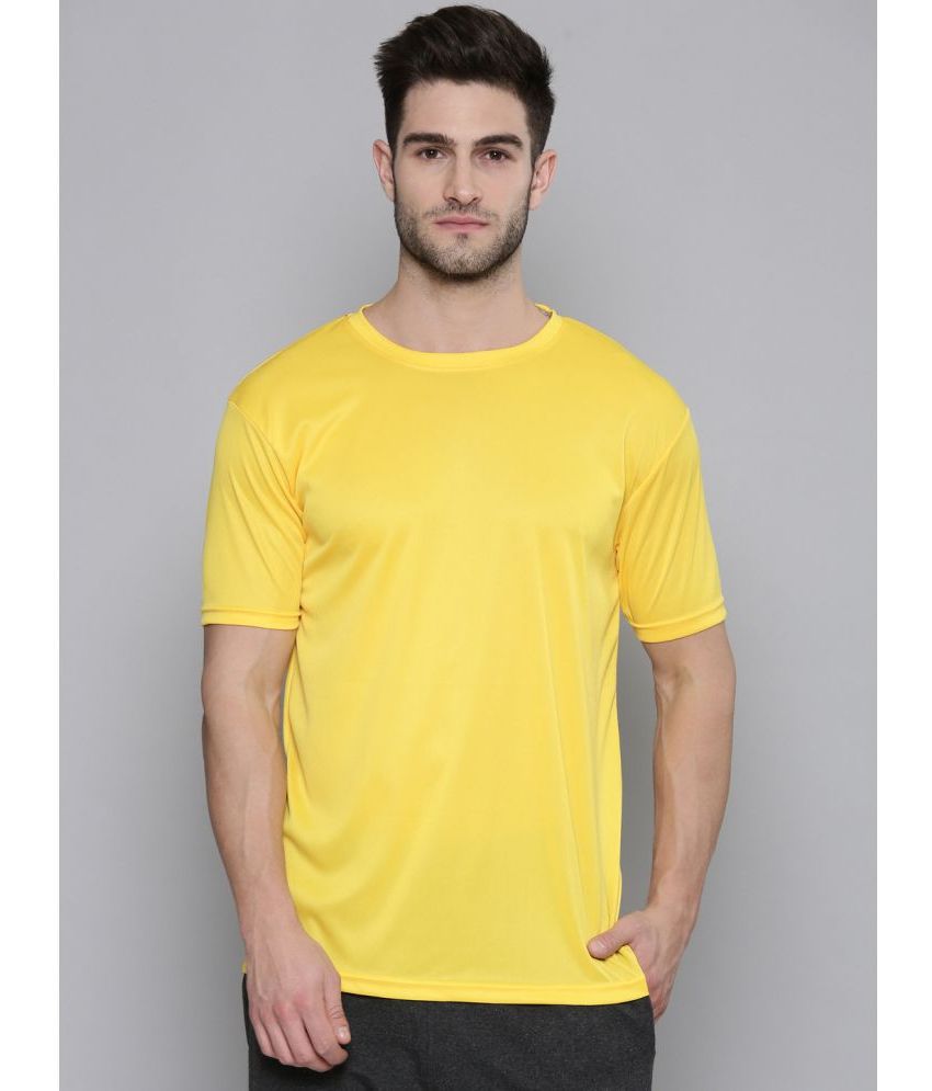     			Smartees Polyester Regular Fit Solid Half Sleeves Men's T-Shirt - Yellow ( Pack of 1 )