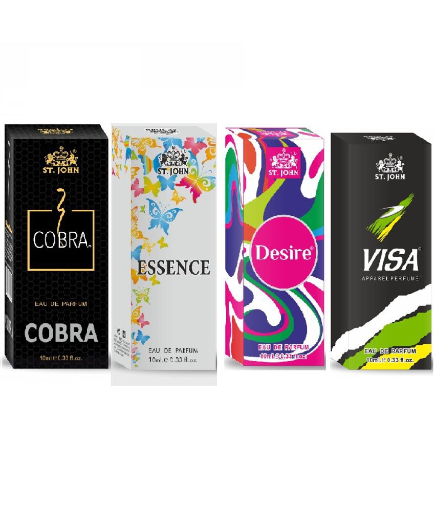     			St. John Cobra ,Desire,Visa & Essence 10ml Each Pocket Perfume for Men 10 ml ( Pack of 4 )