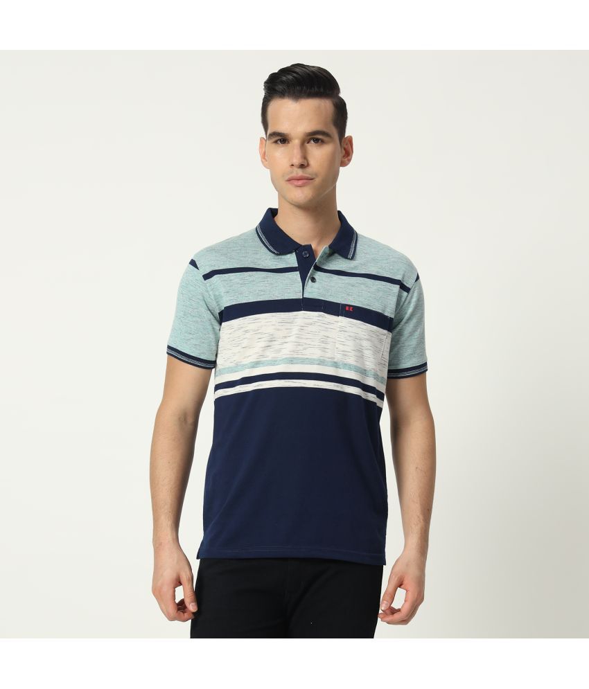     			TAB91 Cotton Blend Regular Fit Striped Half Sleeves Men's Polo T Shirt - Grey ( Pack of 1 )