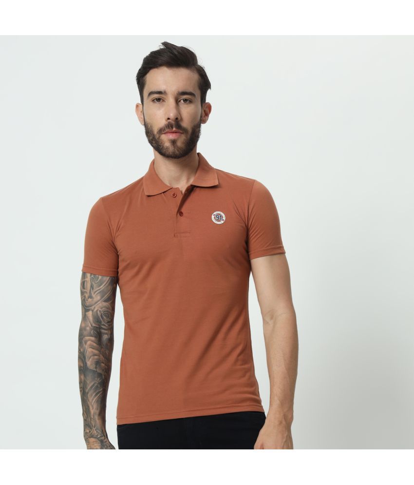     			TAB91 Cotton Blend Regular Fit Solid Half Sleeves Men's Polo T Shirt - Rust ( Pack of 1 )