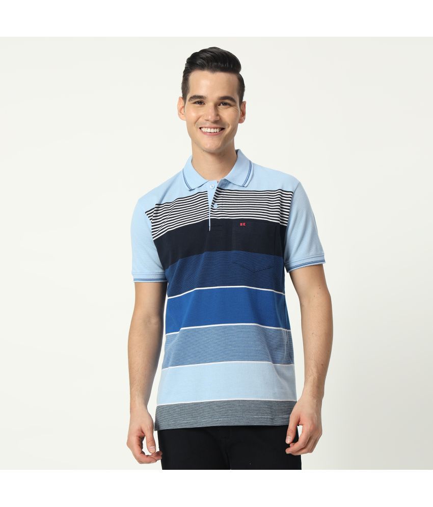     			TAB91 Cotton Blend Regular Fit Colorblock Half Sleeves Men's Polo T Shirt - Blue ( Pack of 1 )