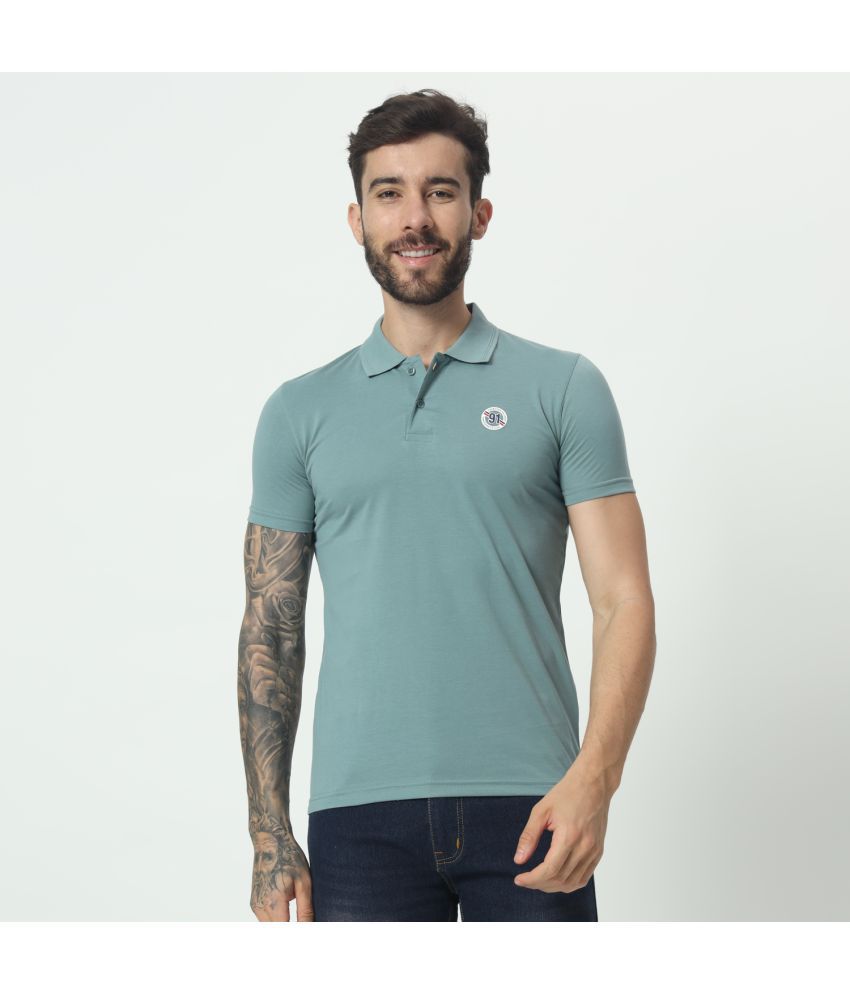     			TAB91 Cotton Blend Regular Fit Solid Half Sleeves Men's Polo T Shirt - Sea Green ( Pack of 1 )