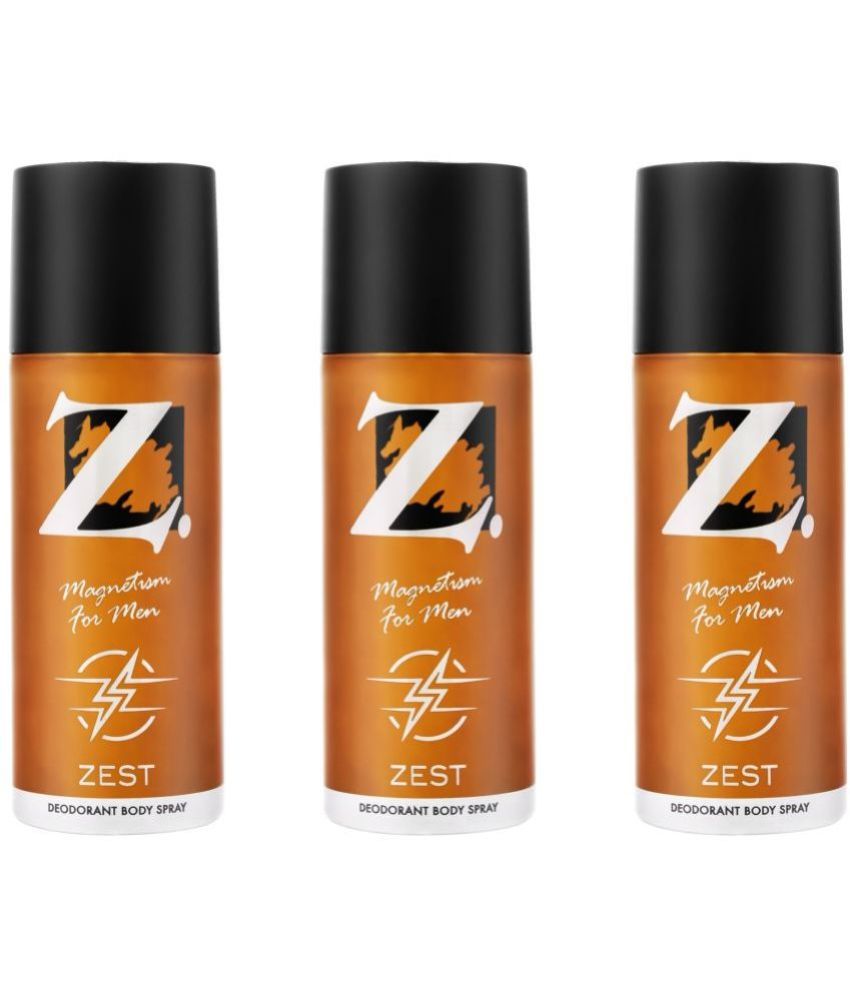     			Z Magnetism for Men Zest deo Deodorant Spray for Men 300 ml ( Pack of 3 )