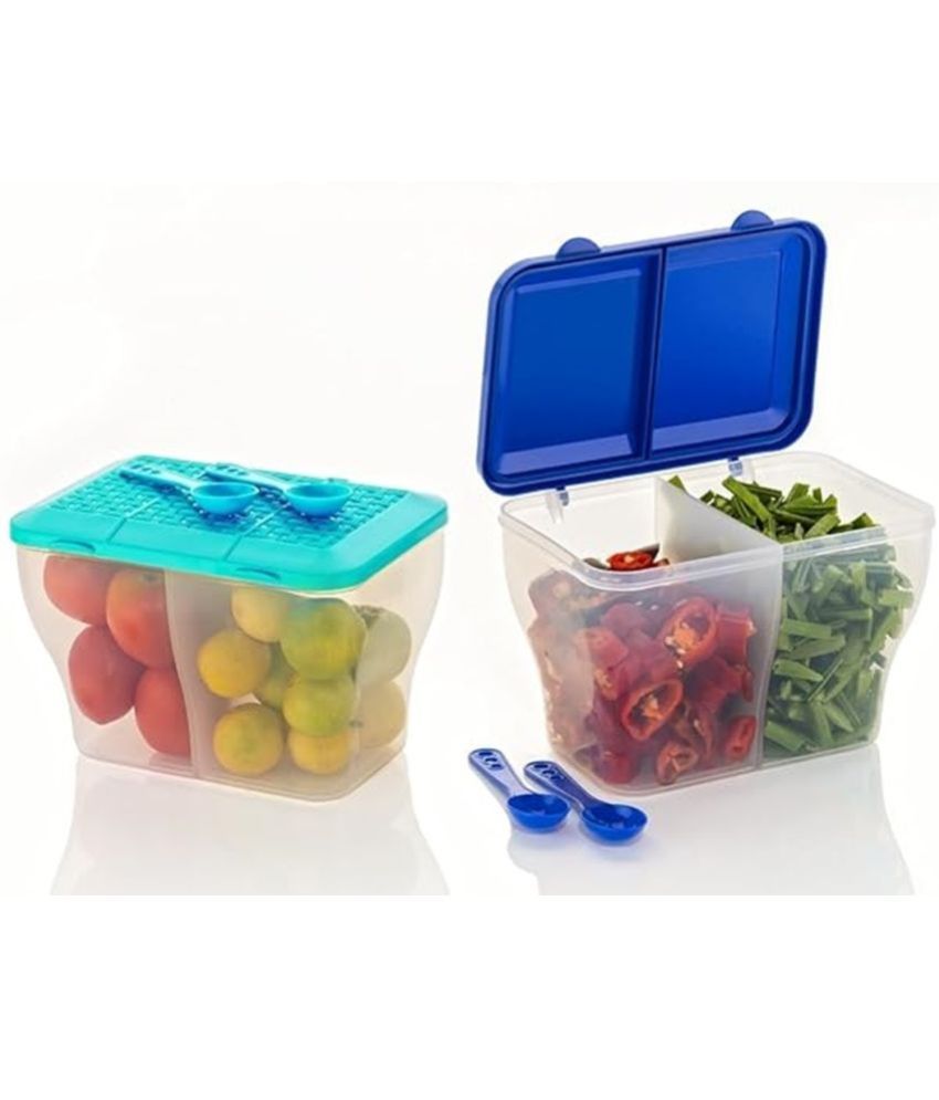     			Analog Kitchenware Dal/Masala/Vegetable PET Blue Multi-Purpose Container ( Set of 2 )