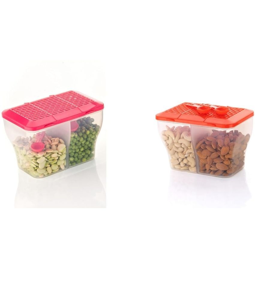     			Analog Kitchenware Dal/Masala/Vegetable PET Multicolor Pickle Container ( Set of 2 )