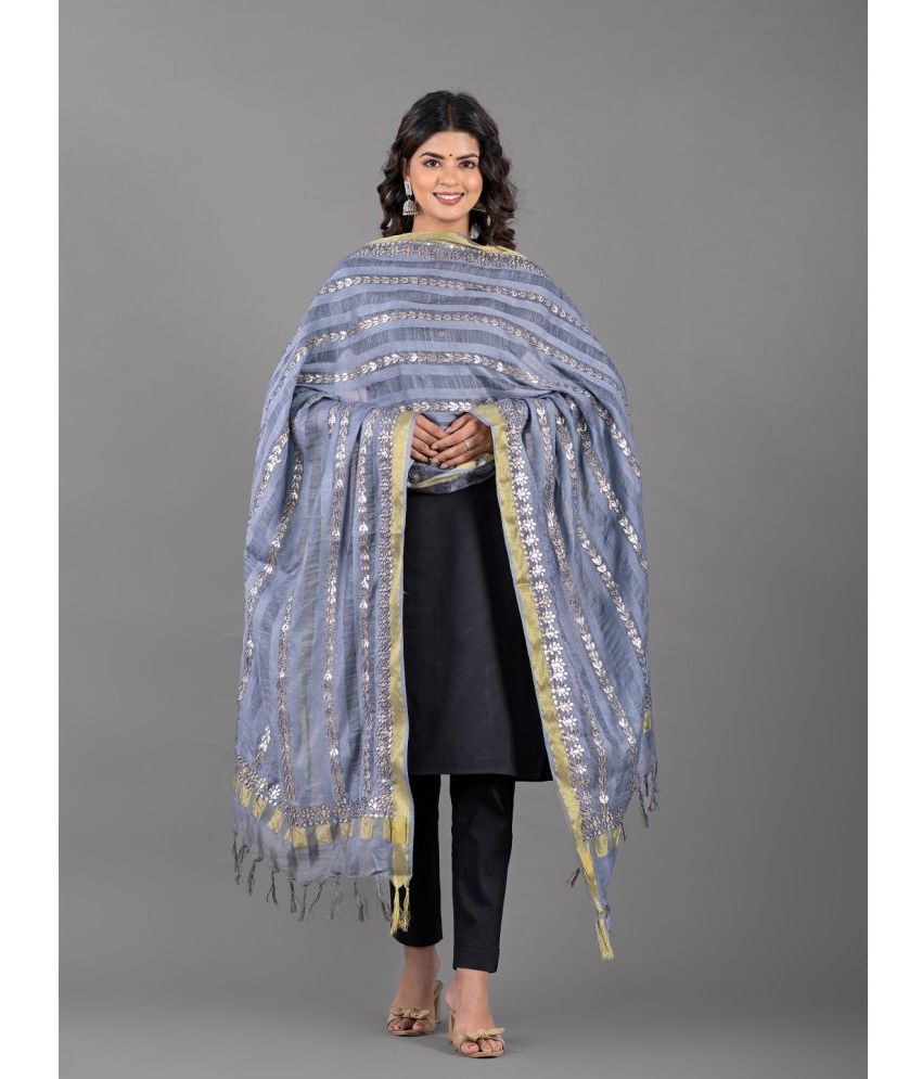     			Apratim Grey Cotton Women's Dupatta - ( Pack of 1 )