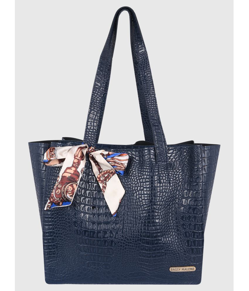     			Bagsy Malone Blue PU Tote Bag