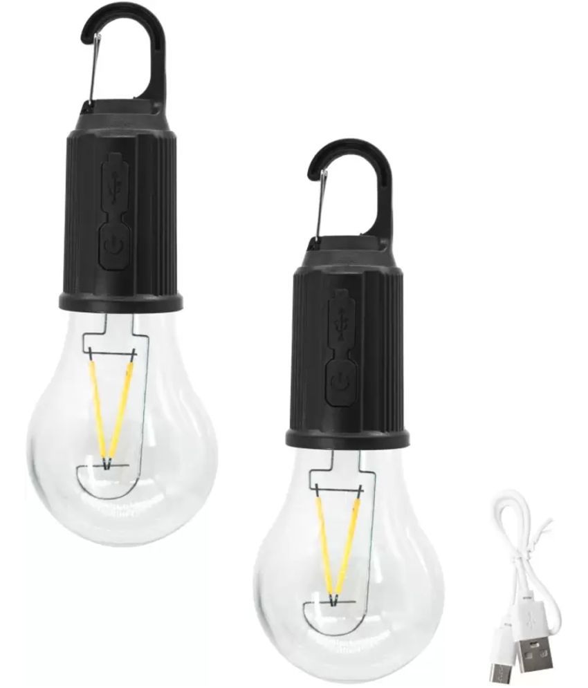     			CIELKART  Hanging Type-C Charging Retro Bulb Light, 24W White Emergency Light ( Pack of 2 )