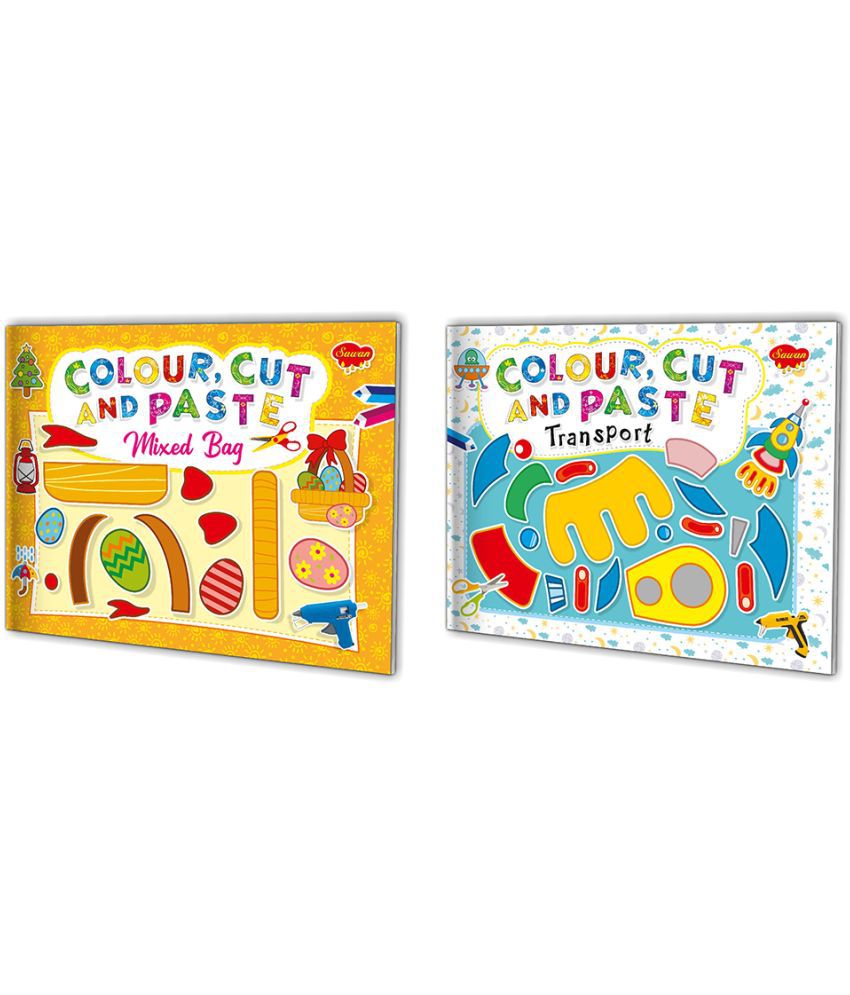     			Colour, Cut And Paste Book | Pack of 2 Books (v2)