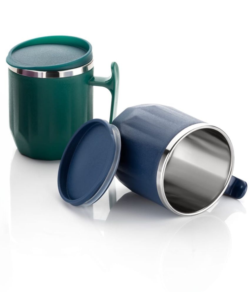     			FIT4CHEF Diamond Coffee Mug Solid Stainless Steel Coffee Mug 300 mL ( Pack of 2 )
