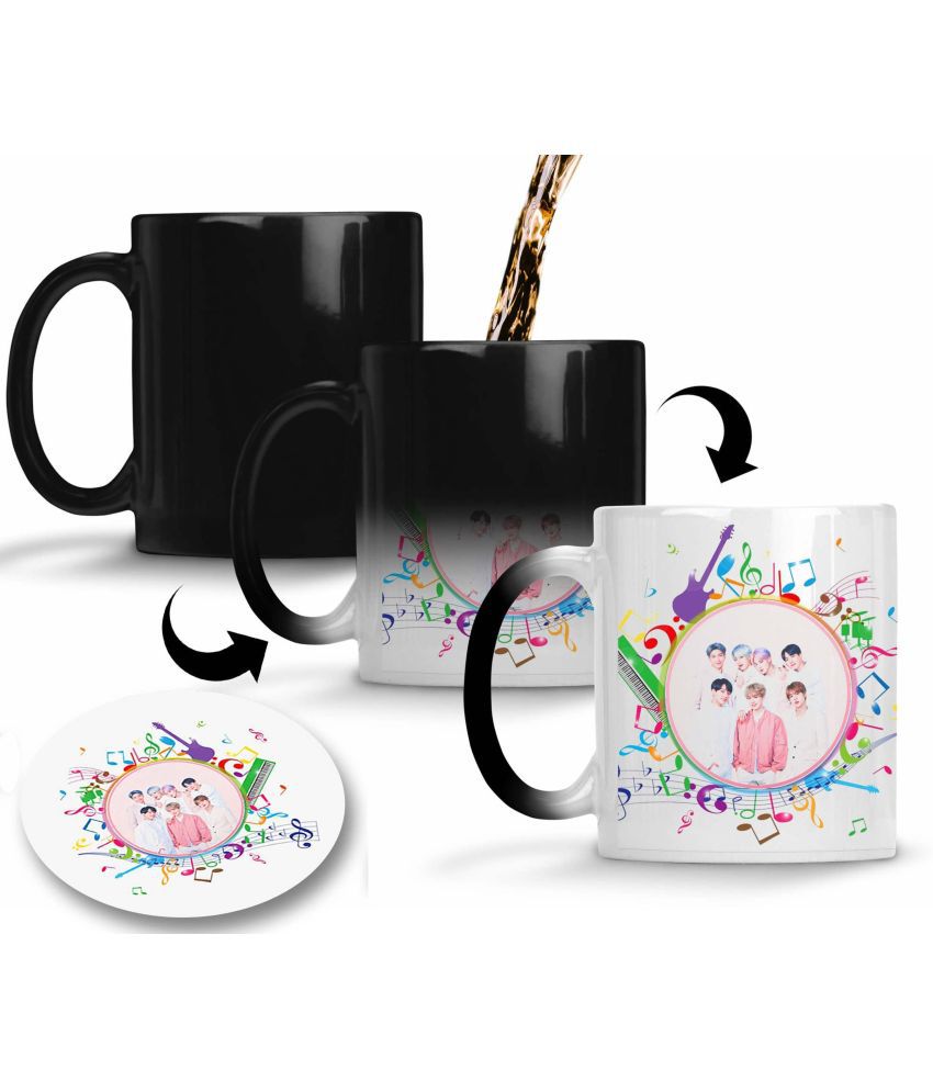     			NH10 DESIGNS BTS Mug & Coaster Multicolor Ceramic Coffee Mug ( Pack of 3 )
