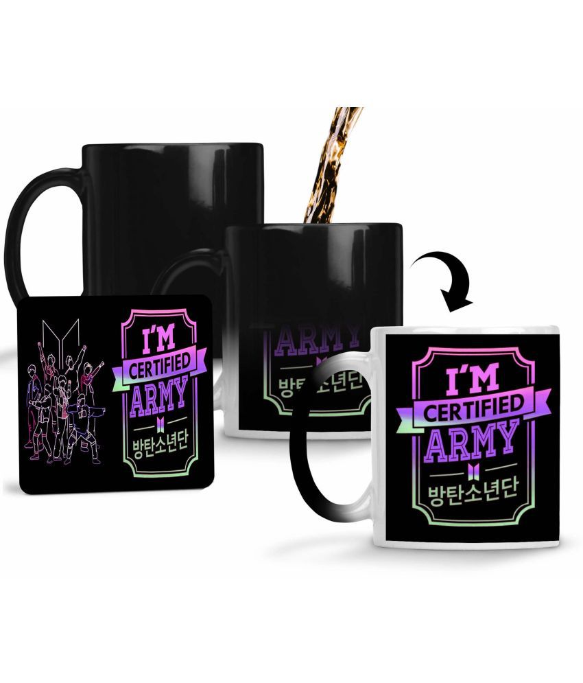     			NH10 DESIGNS BTS Mug & Coaster Multicolor Ceramic Coffee Mug ( Pack of 2 )