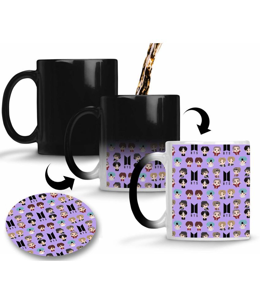     			NH10 DESIGNS BTS Mug & Coaster Multicolor Ceramic Coffee Mug ( Pack of 3 )