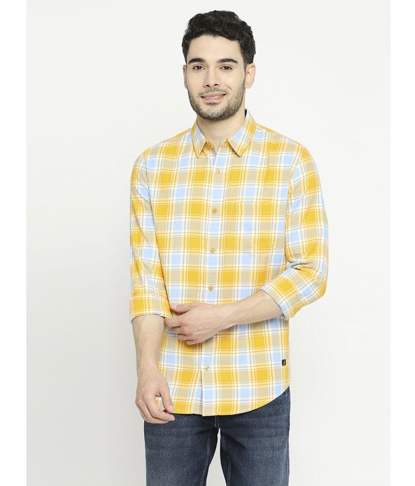     			Solemio Cotton Regular Fit Full Sleeves Men's Formal Shirt - Yellow ( Pack of 1 )