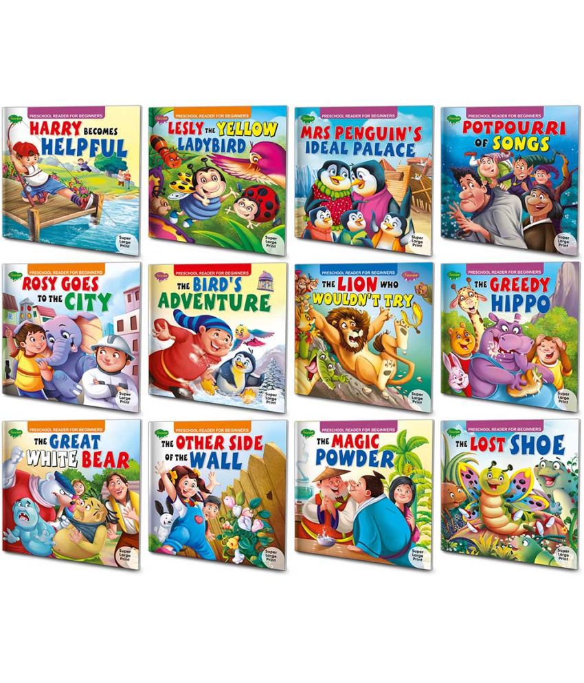     			Story Books For Beginners Pack of 12 Books| Early Reader Series in Large Font