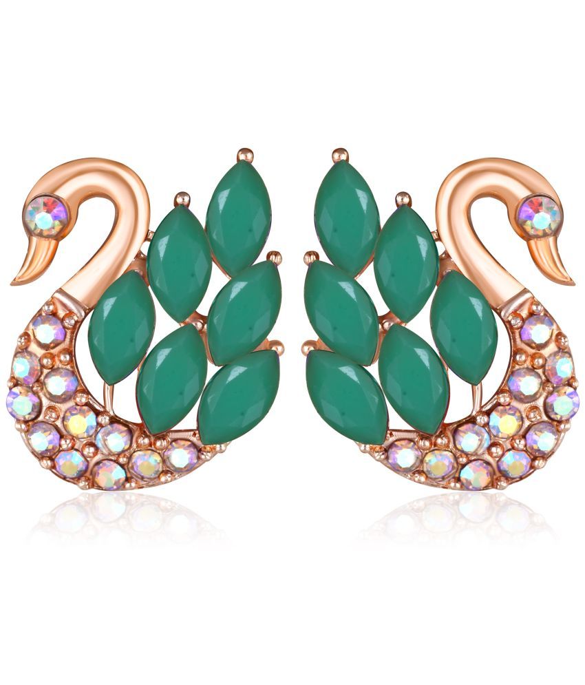     			VIVASTRI Green Stud Earrings ( Pack of 1 )