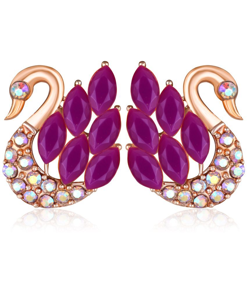     			VIVASTRI Purple Stud Earrings ( Pack of 1 )