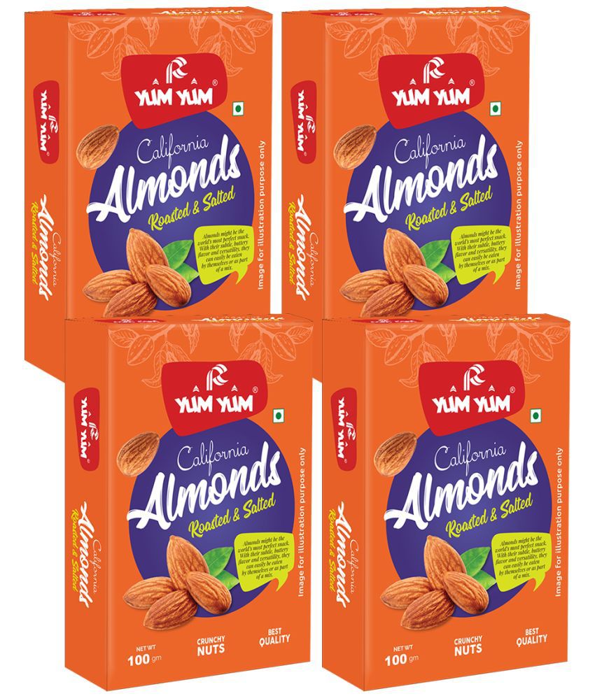     			YUM YUM Raw California Almonds (Pack of 4-100g Box Each) 400 g Pack of 4