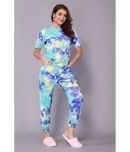 NightBlue Blue Lycra Women's Nightwear Nightsuit Sets ( Pack of 2 )