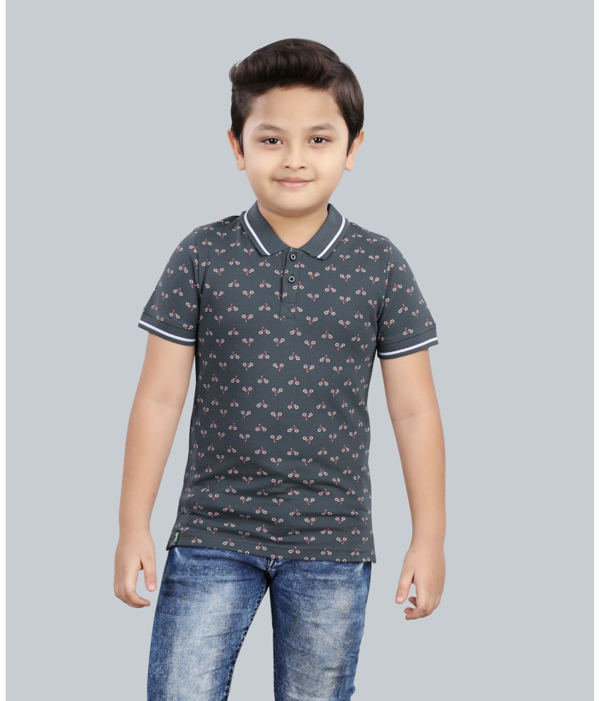     			3PIN Charcoal Cotton Boy's Polo T-Shirt ( Pack of 1 )