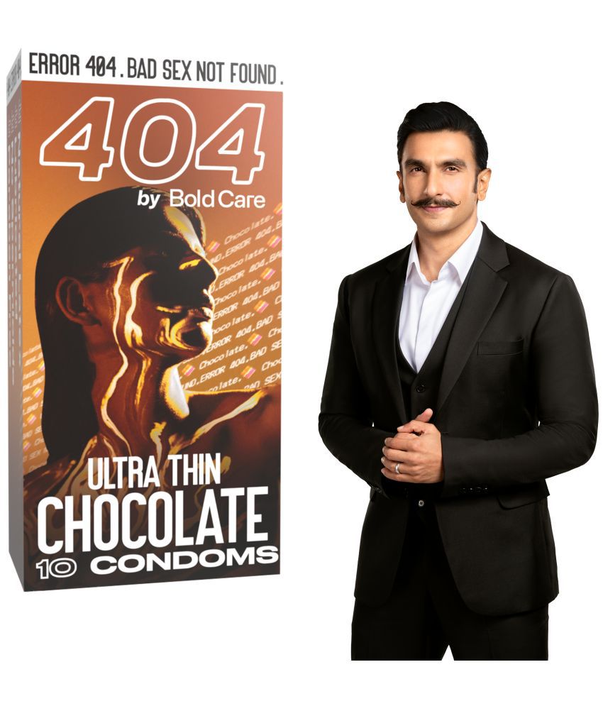     			404 by Bold Care Super Ultra Thin Chocolate Flavored Condoms For Men, 60 Microns, 10 Units