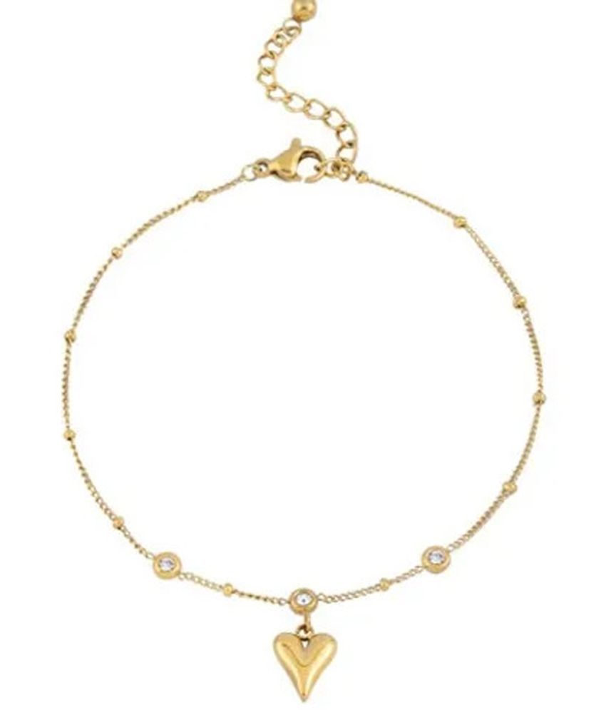     			FASHION FRILL Gold Anklets ( Pack of 1 )