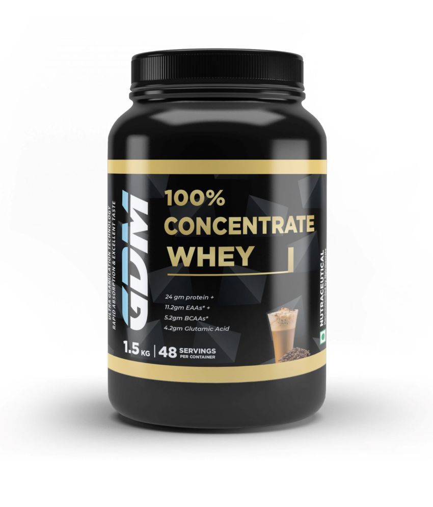     			GDM NUTRACEUTICALS LLP Concentrate Whey Protein Powder ( 1.5 kg , Coffee - Flavour )