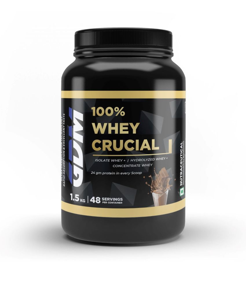     			GDM NUTRACEUTICALS LLP Crucial Whey Protein Powder ( 1.5 kg , Chocolate - Flavour )